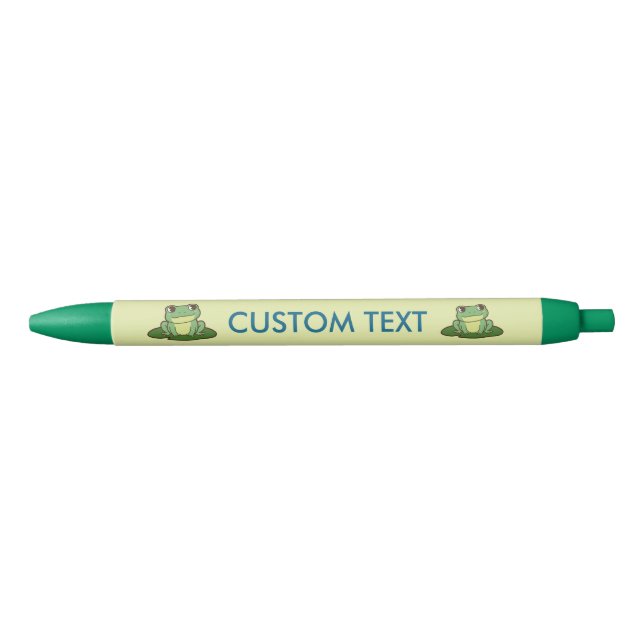 Cute Green Frog Personalized Pen Kugelschreiber (Vorderseite)
