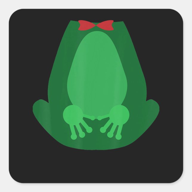 Cute Green Garden Frog Quadratischer Aufkleber (Vorderseite)
