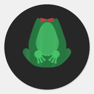 Cute Green Garden Frog Runder Aufkleber