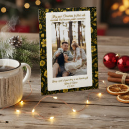 Cute Green Plaid Portrait Photo Christmas Holiday Feiertagskarte