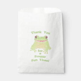 Cute Green Tree Frog - custom kids birthday party. Geschenktütchen
