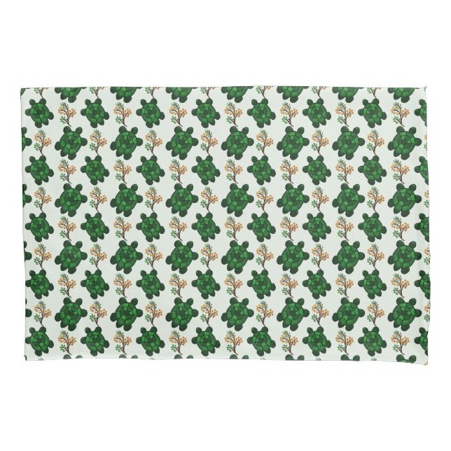 Cute Green Turtle Seamless Pattern | turtle  Kissenbezug (Vorderseite)