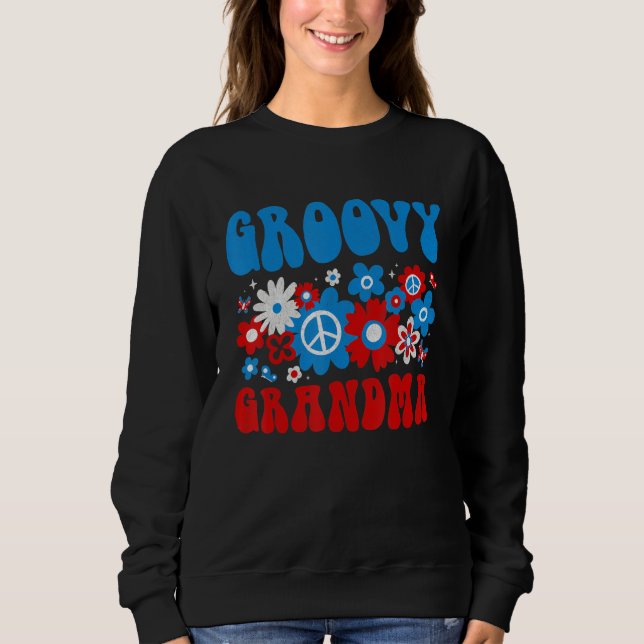 Cute Groovy GrandMa American 4th of July Matching  Sweatshirt (Vorderseite)