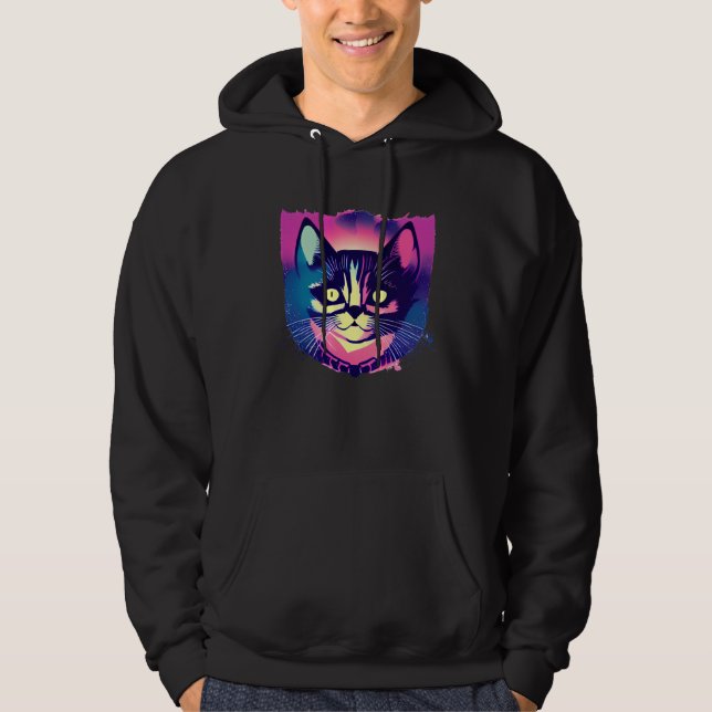 Cute Grunge Kitty Cat Animal  Kitty Cat Hoodie (Vorderseite)