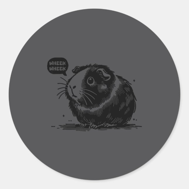 Cute Guinea G Wheek Wheek Sounds Guinea G Lover Fu Runder Aufkleber (Vorderseite)