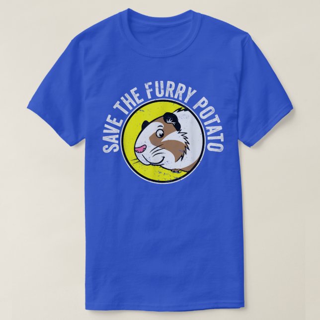 Cute Guinea Pig I Save The Furry Potato  T-Shirt (Design vorne)