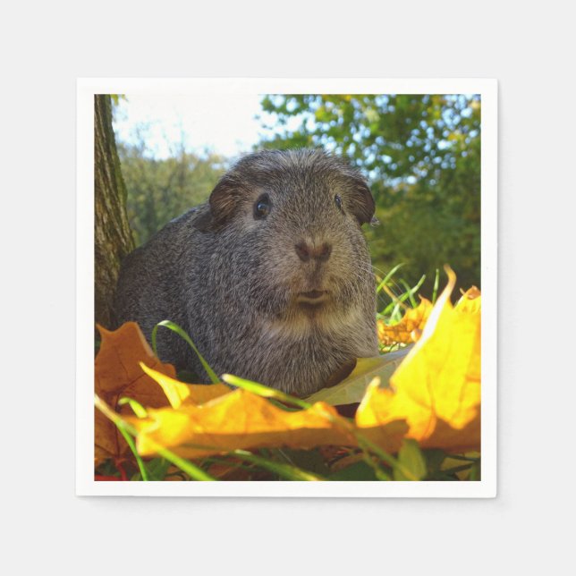 Cute Guinea Pig in Nature Serviette (Vorderseite)