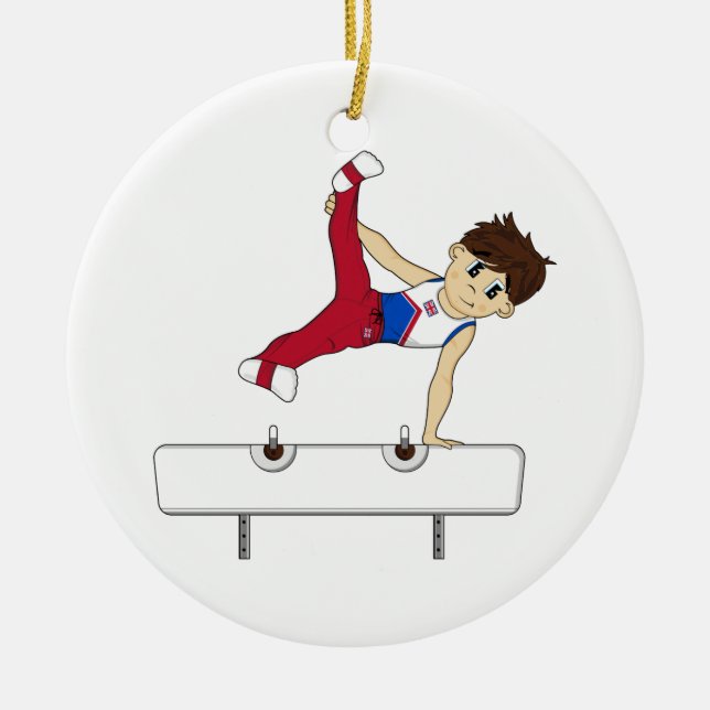 Cute Gymnast on Horse Ornament (Vorne)