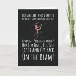 Cute Gymnastics Girls Cards For Her Beam Fun Humor Karte