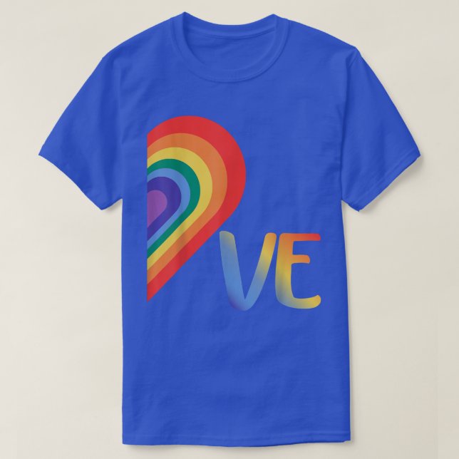 Cute Half Heart Love LGBTQ pride Lesbian Gay Coupl T-Shirt (Design vorne)