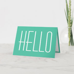Cute Hallo Moderne einfache Typografie Grün Weiß Karte
