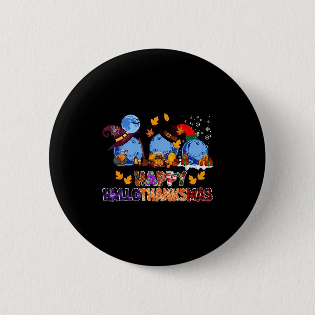Cute Hallothanksmas Bowling Halloween Thanksgiving Button (Vorderseite)