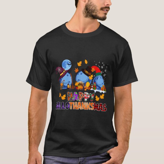 Cute Hallothanksmas Bowling Halloween Thanksgiving T-Shirt (Vorderseite)