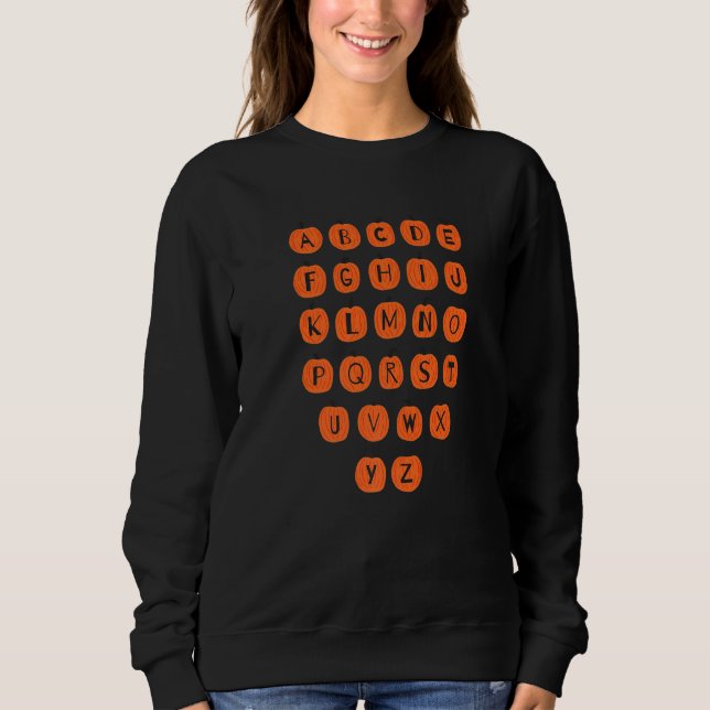 Cute Halloween Alphabet Halloween Teacher Kids Sweatshirt (Vorderseite)