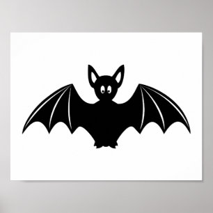 Cute halloween bat cartoon poster