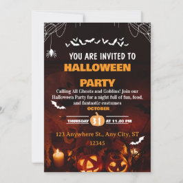 Cute Halloween Costume Party Invitation Card Einladung