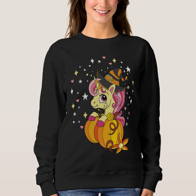 Cute Halloween Costume Witchy Unicorn Halloween Sweatshirt (Vorderseite)