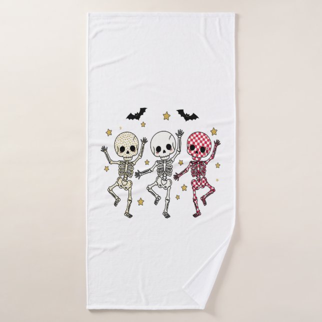 Cute Halloween Dancing Skeletons Badehandtuch (Badehandtuch)