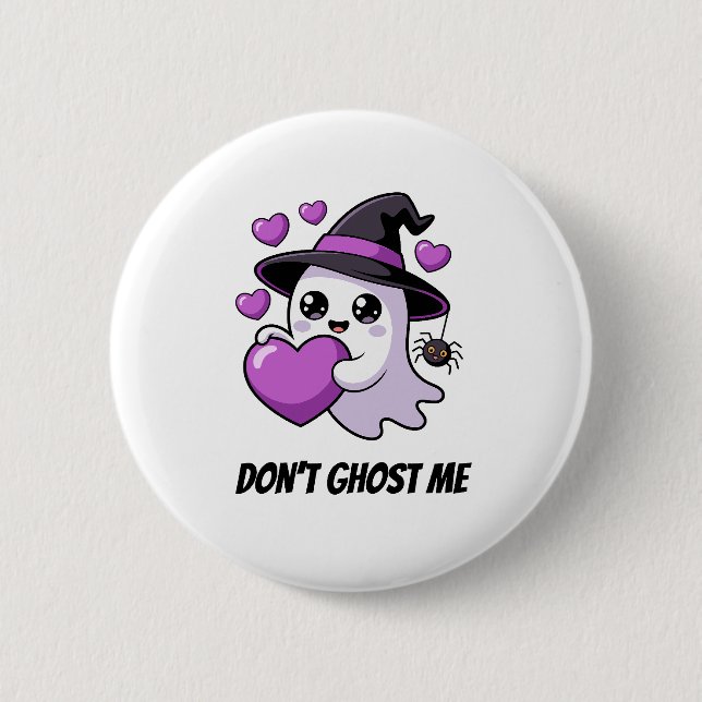 Cute Halloween-Geister-Grafik "Verlass mich nicht" Button (Vorderseite)