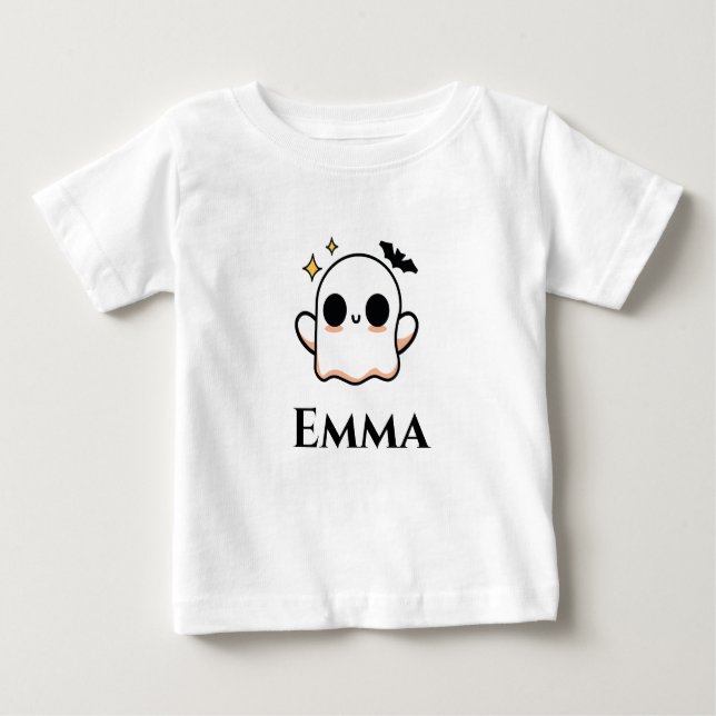 Cute Halloween Ghost customizable  Baby T-shirt (Vorderseite)