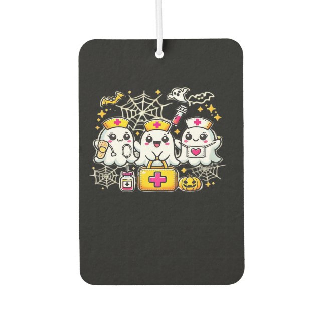 Cute Halloween Ghost Nurse Trio with Medical Kit a Autolufterfrischer (Vorderseite)