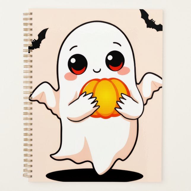 Cute Halloween Ghost Planner Planer (Vorderseite)