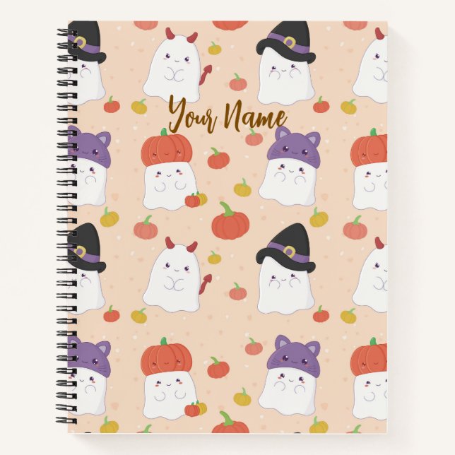 Cute Halloween Ghostie Notebook, Back to School Notizbuch (Vorderseite)
