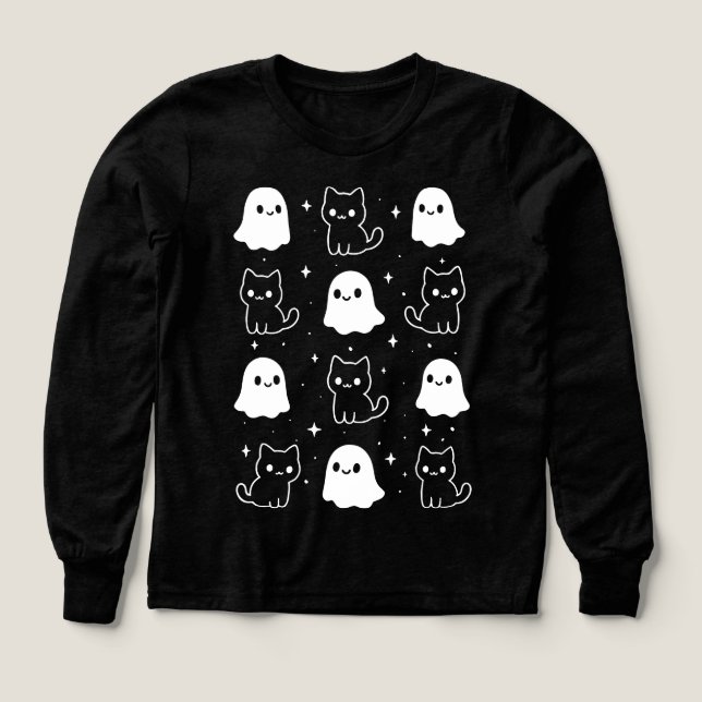 Cute Halloween Ghosts Kawaii Kitten (Design Vorderseite)