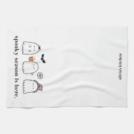 Cute Halloween Ghosts Spooky Season White Geschirrtuch