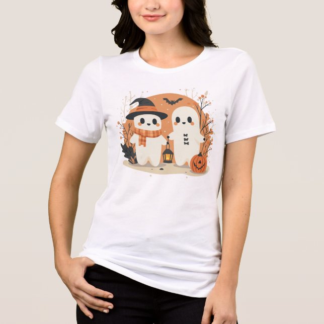 Cute Halloween Ghosts T-Shirt Tri-Blend Shirt (Vorderseite)