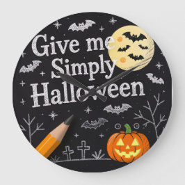 Cute Halloween Gift Wrap Große Wanduhr
