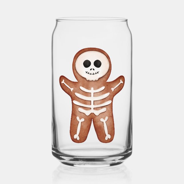 Cute Halloween Gingerbread Skeleton Cookie Dosenglas (Rückseite)