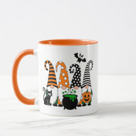 Cute Halloween Gnomes with Cauldron and Pumpkin Tasse