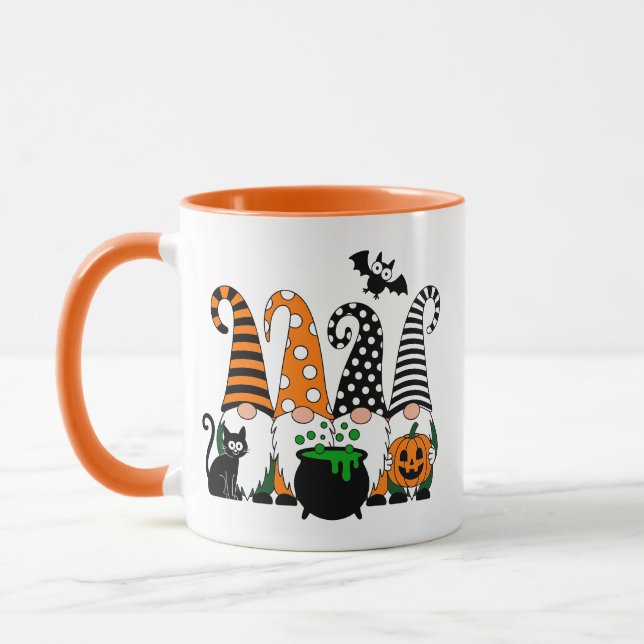 Cute Halloween Gnomes with Cauldron and Pumpkin Tasse (Links)