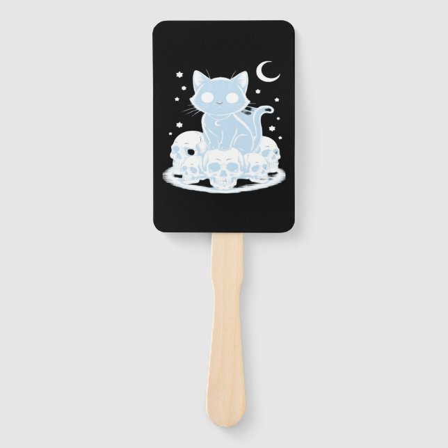 Cute Halloween Kitten Cat Gothic Aesthetic Essenti Fächer (Vorderseite)