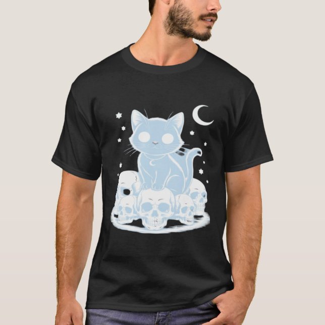 Cute Halloween Kitten Cat Gothic Aesthetic Essenti T-Shirt (Vorderseite)
