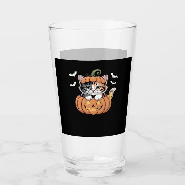 Cute Halloween Kitten in a Pumpkin Classic T-Shirt Glas (Vorderseite)