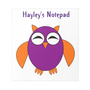Cute Halloween Owl Customizable Notepad Notizblock