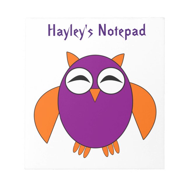 Cute Halloween Owl Customizable Notepad Notizblock (Vorderseite)