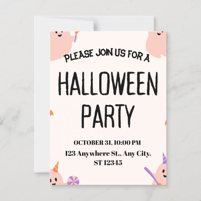 Cute Halloween Party Invitation Magneteinladung (Vorderseite)
