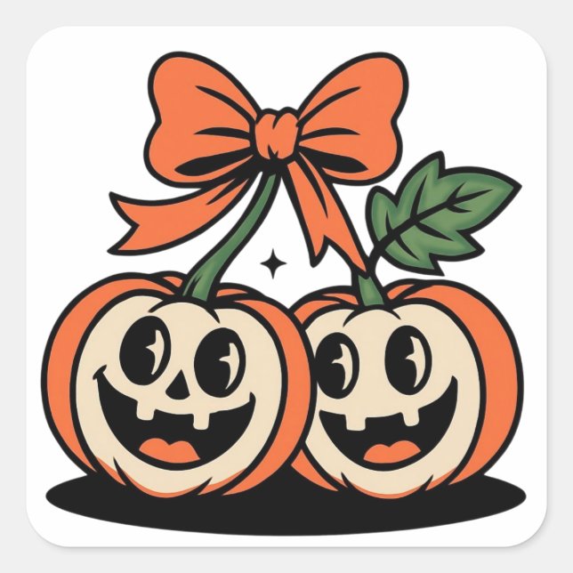 Cute Halloween Pumpkin Pair Sticker (Vorderseite)