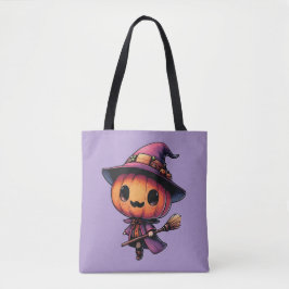 Cute Halloween pumpkin witch