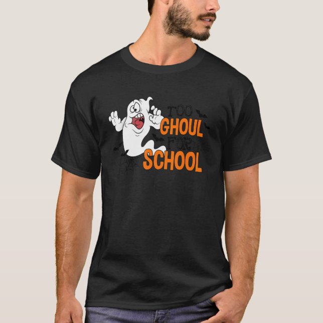 Cute Halloween Teacher School Ghouls Groovy Trick  T-Shirt (Vorderseite)