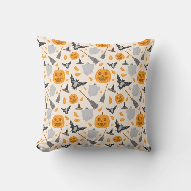 Cute Halloween Throw Pillow Kissen (Vorderseite)