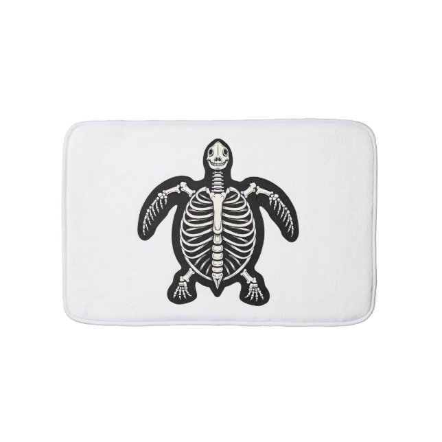 Cute Halloween Turtle Skeleton Tortoise Fossils Ar Badematte (Vorderseite)