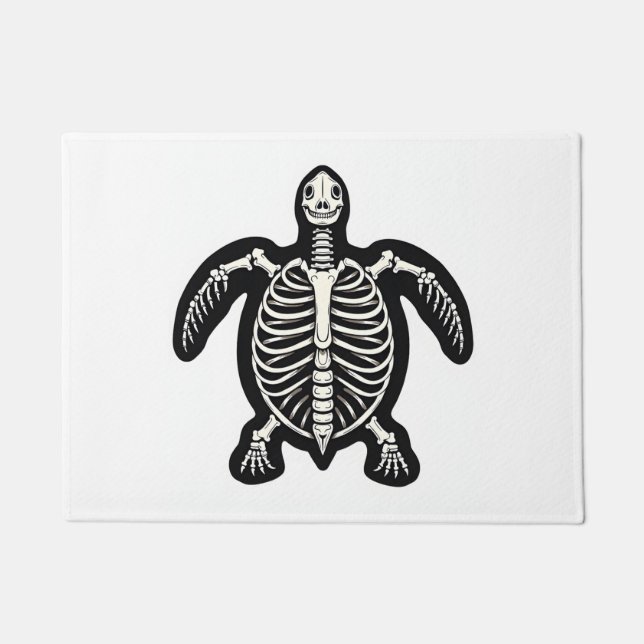 Cute Halloween Turtle Skeleton Tortoise Fossils Ar Fußmatte (Vorderseite)