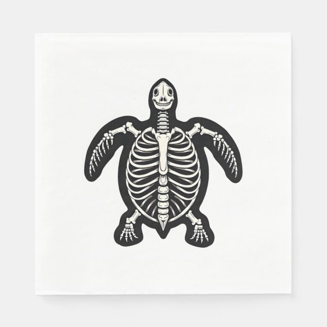Cute Halloween Turtle Skeleton Tortoise Fossils Ar Serviette (Vorderseite)