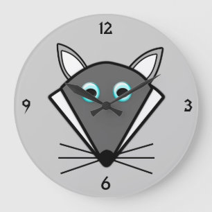 Cute Halloween Wolf Wall Clock Große Wanduhr