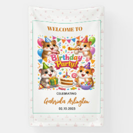 Cute Hamster Birthday Party | Kids Hamster Banner