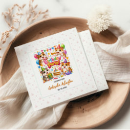 Cute Hamster Birthday Party | Kids Hamster Serviette